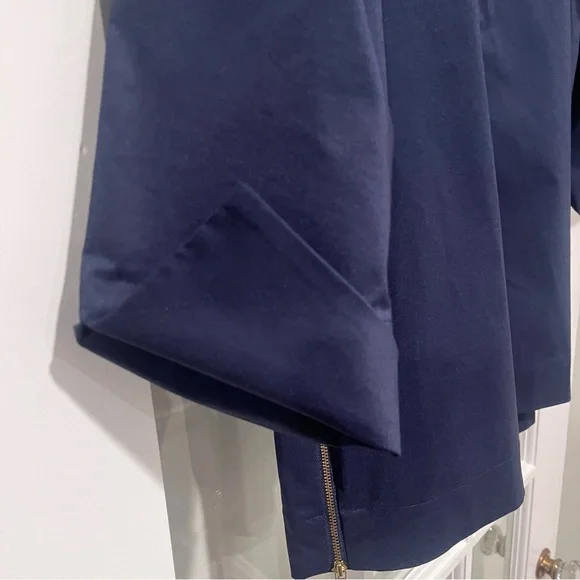 Hinson Wu Savannah Shirt Blouse Side Zippers French Cuff 3/4 Sleeves Navy Sz S - Picture 5 of 14